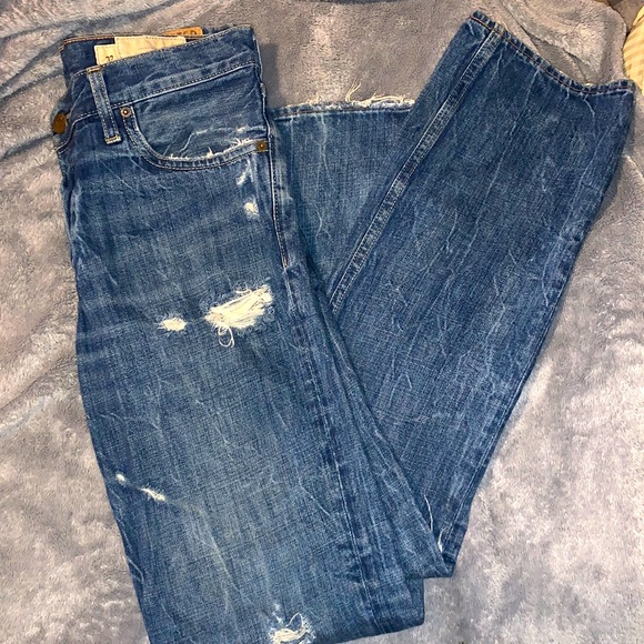 Men’s Hollister Destroyed Denim Factory Distressed & Ripped Knee Jeans Sz 32/32 - Picture 9 of 12